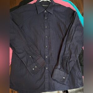 Men’s Navy Blue Button-Up Shirt